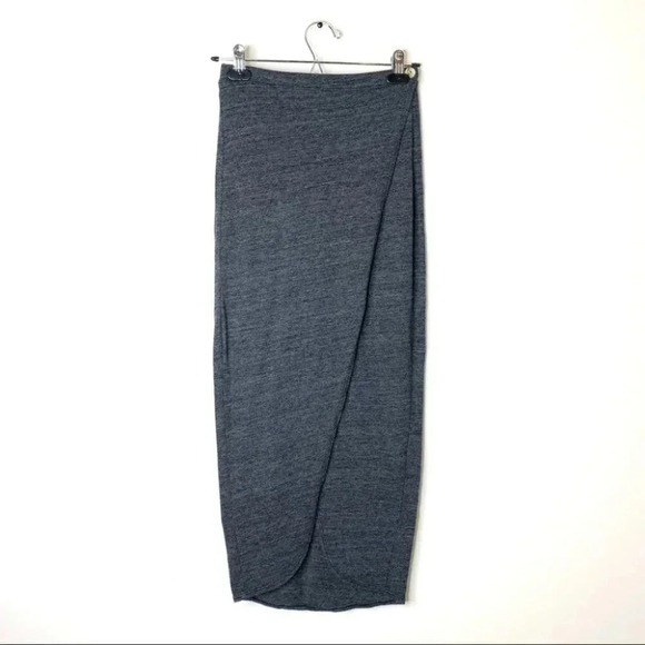 Revolve Nation Marnie Wrap Midi Skirt Knit High Rise Waist Grey Size XS - Picture 3 of 15